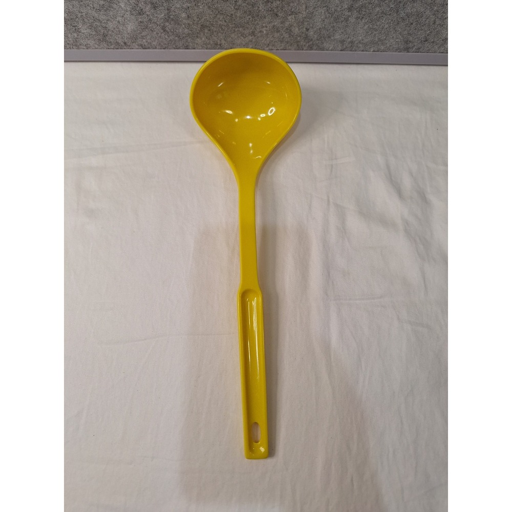 Vintage Lustro-Ware Yellow Plastic Soup Ladle L-86 Retro Utensil 10.5 Inch